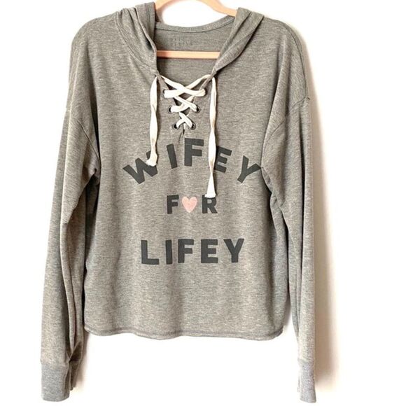 LOVE & CHERISH "WIFEY FOR LIFEY" HOODED SWEATSHIRT- SIZE S - Picture 1 of 4